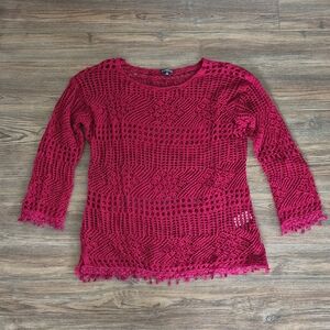 Hannah Women's Small Red Crochet Top